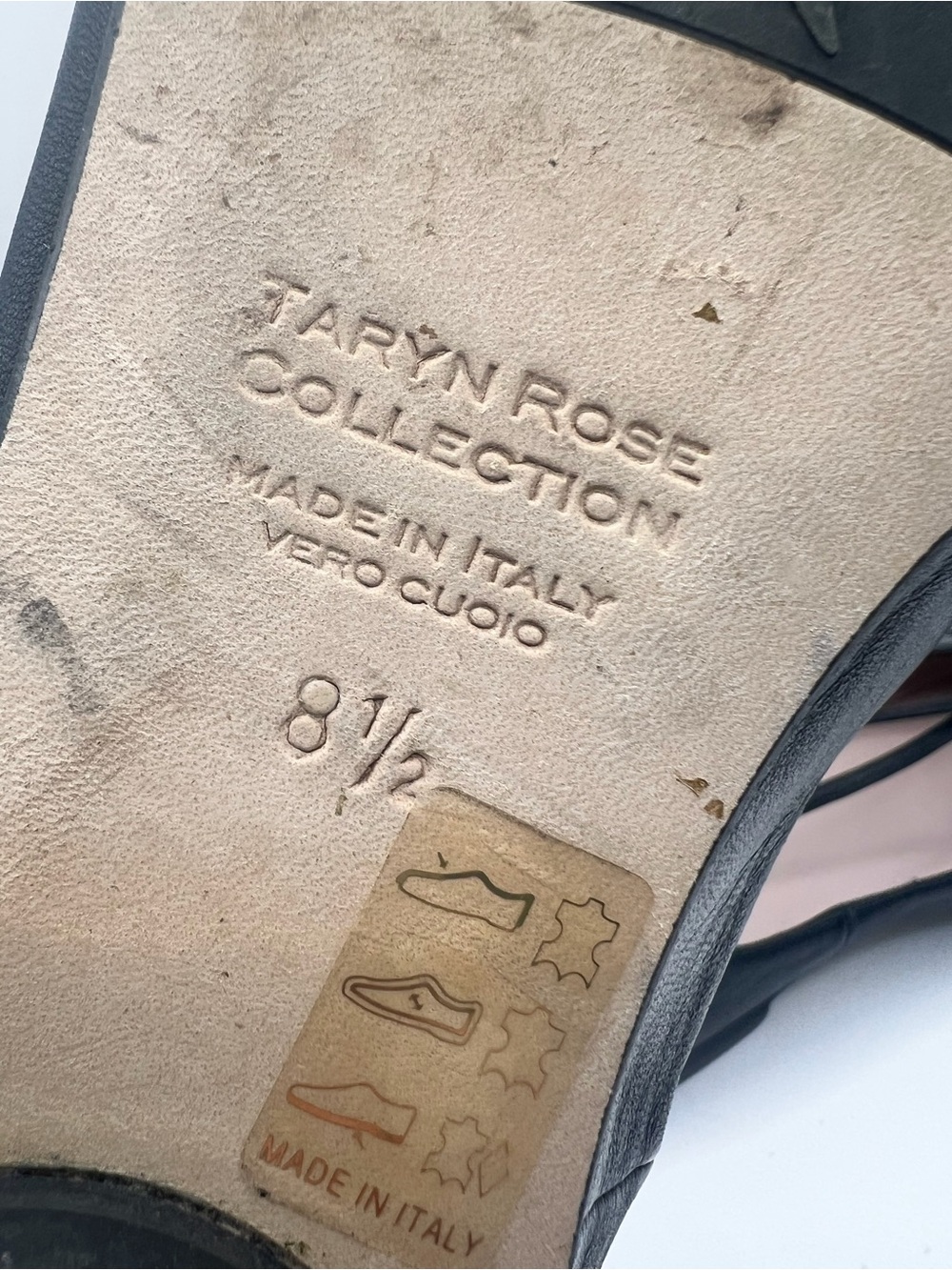 Taryn Rose-Alessandra Nappa‎ Blk Leather Ruched Ballet Flats, Women, 8-1/2 - Picture 8 of 9